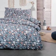 Textiles Today Sunshine 240x220 cm - 2 Personnes - Coton Imprimé Floral Gris Housse de couette