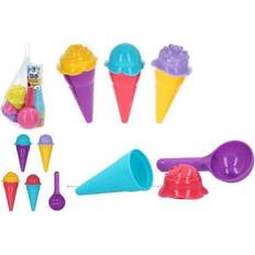 BigBuy Sæt med legetøj til stranden Ice Cream Color Beach 9 stk