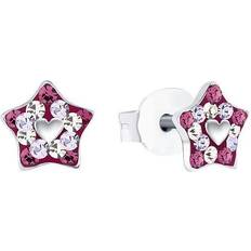 Prinzessin Lillifee Ohrstecker 925 Sterling Silber Mädchen Kinder Ohrschmuck, mit Preciosa, 0,6 cm, Silber, Stern, Kommt in Schmuck Geschenk Box, 2035299