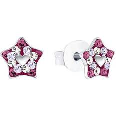 Prinzessin Lillifee Prinzessin Lillifee Ohrstecker 925 Sterling Silber Mädchen Kinder Ohrschmuck, mit Preciosa, 0,6 cm, Silber, Stern, Kommt in Schmuck Geschenk Box, 2035299