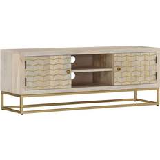 Beige Fernsehschränke vidaXL Massivholz Mango Fernsehschrank