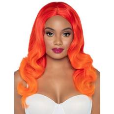 Orange Lange parykker Kostumer Leg Avenue Ombre Wavy Wig Orange