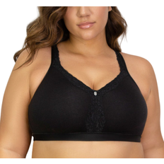 Viscose Bras Curvy Couture Cotton Luxe Unlined Wireless Bra - Black On Black