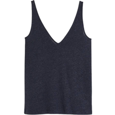 48 - XXL Linnen H&M Linen Blend Vest Top - Dark Blue
