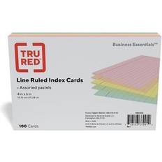 Red Sticky Notes Staples 4 Line Ruled Pastel Index Cards 100/Pack