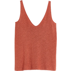 H&M Linen Blend Vest Top - Brick Red