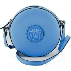 Versace Bags Versace Blue Calf Leather Round Disco Shoulder Bag