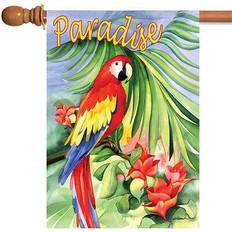 Figurines Toland Garden Macaw Paradise House Flag