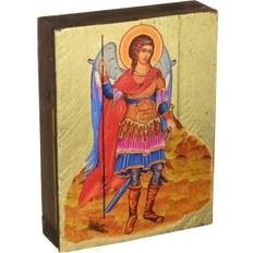 Decorative Items DesignoCracy Icon Praying Angel Wall on Wood Figurine