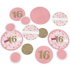 Pink Confetti Big Dot of Happiness Sweet 16 Birthday Party Giant Circle Confetti Party Decorations Large Confetti 27 Count