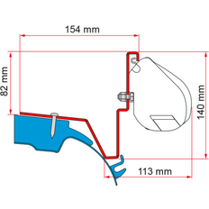 Fiamma F35 monteringsbeslag til Westfalia Jules Verne Mercedes Vito