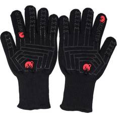 Polyester Pot Holders MEATER Mitts Heat Resistant BBQ Gloves Pot Holders Black, Red (31.8x16.5cm)