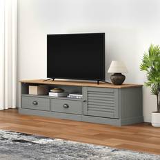 vidaXL VIGO 156 x 40 x 40 cm Massivt Fyrretræ Grå TV-bord