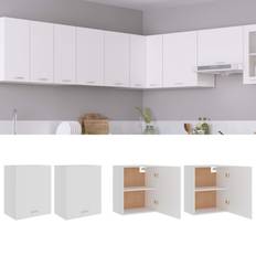 VidaXL White Wall Cabinets vidaXL Hanging 2 Engineered Wood Wall Cabinet