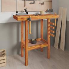 VidaXL Arbejdsbænke vidaXL Arbejdsbord med skruestik 92x48x83 cm massivt akacietræ