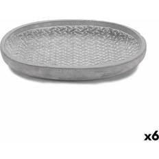 Ibergarden Relief Grey Flower Pot Dish 28 x 4 x 23 cm Set of 6