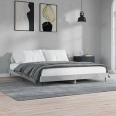 vidaXL Sengestel 200x200 cm Konstrueret Træ Betongrå Sengeramme