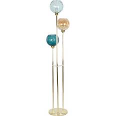 D Floor Lamps & Ground Lighting Dkd Home Decor Multicolour Golden Metal Crystal Floor Lamp