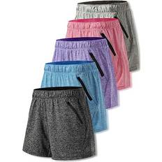 Multicolored - Running Shorts Liberty Women's Workout Gym Shorts 5-pack - Heather Black/Blue/Purple/Pink/Grey