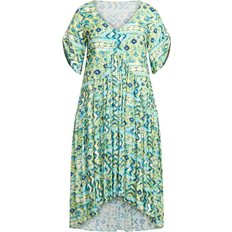 6XL - Long Dresses Avenue Val Dress Plus Size - Green Geo