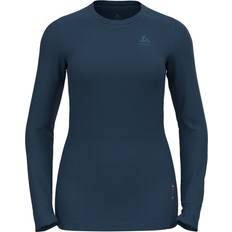 Turquesa Capas base Odlo Top Crew Neck Merino 200 Camiseta Térmica Manga Larga Mujer - Azul