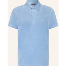 Men - Polyamide Polo Shirts Vilebrequin Men Terry Polo Solid Polo Phoenix Blue