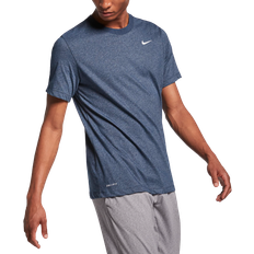 Fitness & Gym - Men - Silver Clothing Nike Men's Dri-Fit Fitness T-shirt - Obsidian Heather/Matte Silver