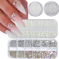 Votacos Rhinestones Pearls Nail Art Nail Charms Nail Gems-01 4-pack