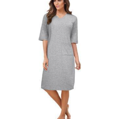 Gray - Women Nightgowns Woman Within Ribbed Sleepshirt Plus Size - Heather Grey