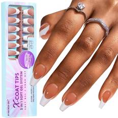 BTArtbox French Gel Nail Tips A-Brown Medium Coffin 150-pack