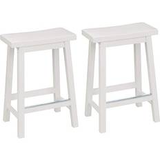 Amazon Basics Solid Wood Saddle-Seat Bar Stool 61cm 2pcs