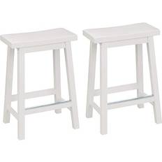 Amazon Basics Solid Wood Saddle-Seat Barstol 61cm 2stk