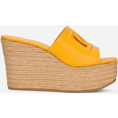 Damen - Gelb Espadrilles Dolce & Gabbana Calf leather wedge sandals giallo_medio