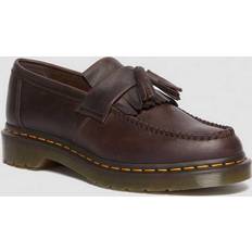 Brown - Women Loafers Dr. Martens Adrian Crazy Horse Leather Tassel Loafers - Dark Brown