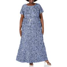 Long Rosette Mother Of The Bride Dress Brushed Periwinkle