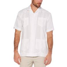 Cubavera Men's Four-Pocket Short Sleeve Button-Down Guayabera Shirt - Bright White