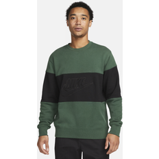 Nike mens french terry crew Nike Club Men's French Terry Colour-Blocked Crew Green