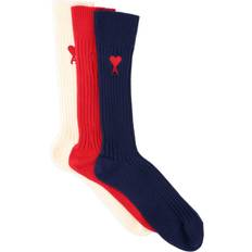 Ami Paris Socks Ami Paris three-pack de Coeur monogram socks unisex 35-38 Red
