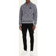 Amiri Leather Patch Ripped Jeans - Black