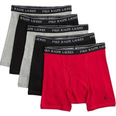 Men's Underwear Polo Ralph Lauren Classic Cotton Boxer Briefs 5-pack - Andover Heather/RL2000 Red/Polo Black