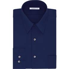 Van heusen mens dress shirts Van Heusen Big & Tall Classic/Regular Fit Wrinkle Free Poplin Solid Dress Shirt - Persian Blue