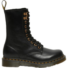 Heel Lace Boots Dr. Martens 1490 Rose Gold Hardware Leather - Black Wanama