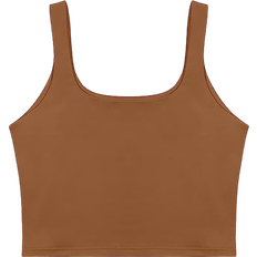 ReoRia Women’s Sexy Cropped Tank Top - Brown