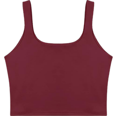 Hiking - Red Tank Tops ReoRia Women’s Sexy Cropped Tank Top - Burgundy