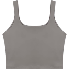 ReoRia Women’s Sexy Cropped Tank Top - Deep Grey