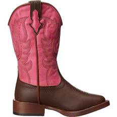 Pink Riding Shoes Children's Shoes Roper Toddler Texsis Wide Square Toe Cowgirl Boots - Pink/Brown