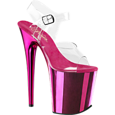 44 ½ Sandales à talons Pleaser Flamingo-808 - Clear/Pink