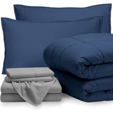 Bare Home Bed-in-A-Bag Bed Linen Blue, Grey (264.2x228.6cm)