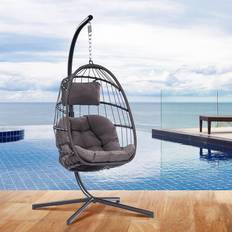 Rattan Sun Chairs XIAO WEI Egg Chair with Stand