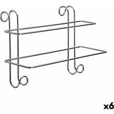 BigBuy Home Håndklædestativ W4294 Sølvfarvet Metal 14 x 20 x 39 cm